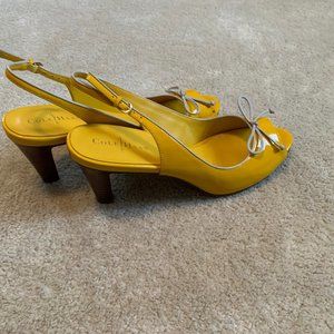 Cole Haan Nike Air Peep Toe Slingback Bright Yellow!  Size 10 1/2B